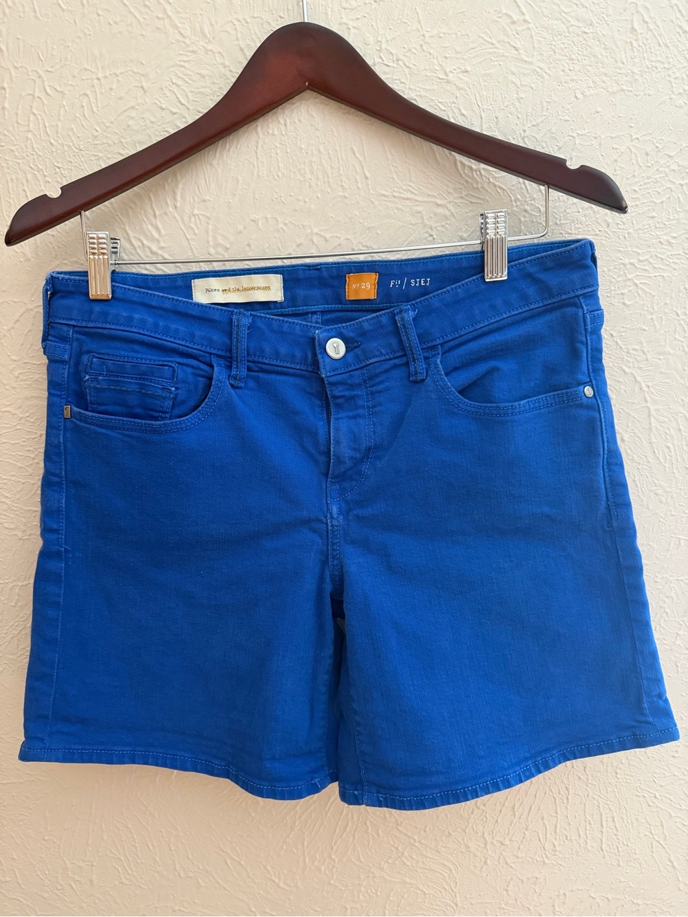Pilcro and the Letterpress Stet Denim Shorts | Size 29 | Vibrant Cobalt Blue